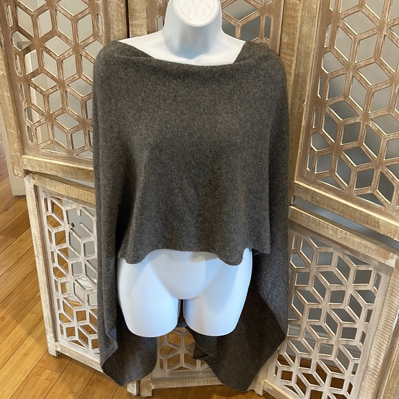 Minnie Rose | Sweaters | Minnie Rose Ruana Cape 0 Cashmere Dark Grey ...